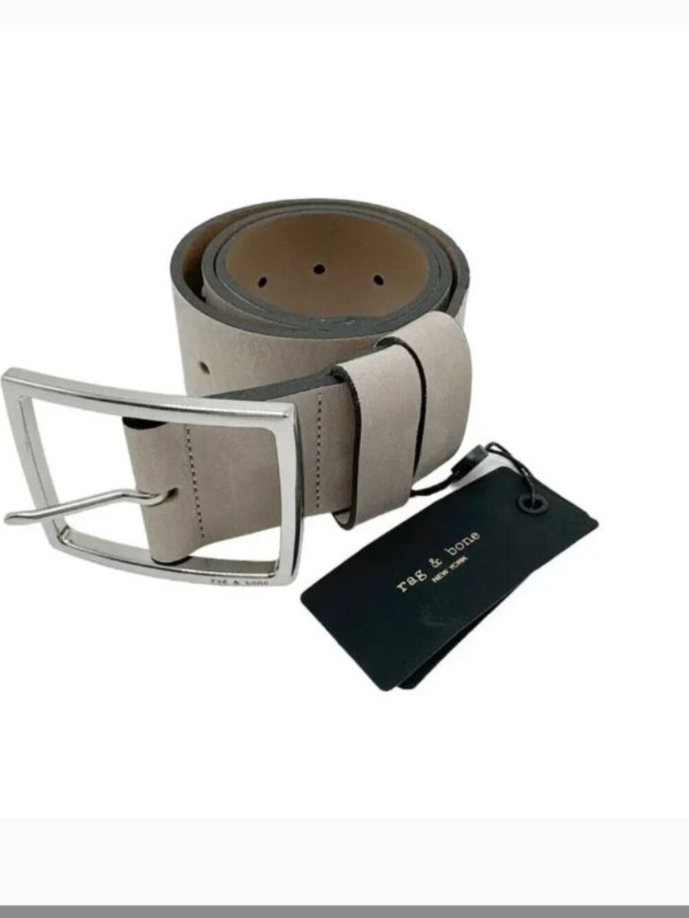 RAG & BONE Jumbo Boyfriend Waist Belt Pelican Nubuck S